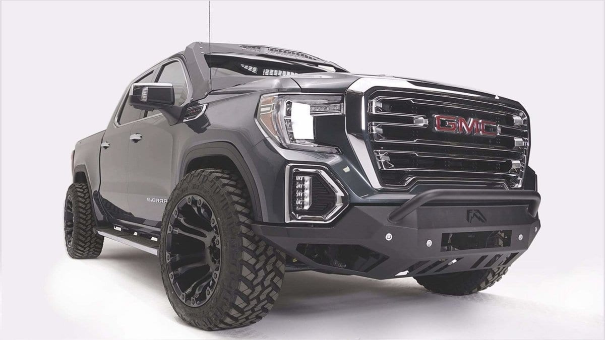 Fab Fours GS19 - D6052 - 1 GMC Sierra 1500 2019 - 2021 Vengeance Front Bumper Pre - Runner Guard Sensor - Rugged Truck Gear