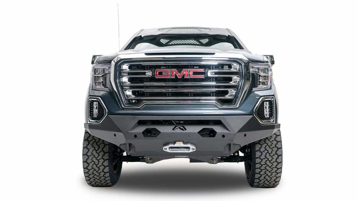 Fab Fours GS19 - X3951 - 1 GMC Sierra 1500 2019 - 2021 Matrix Front Bumper Winch Ready No Guard - Rugged Truck Gear