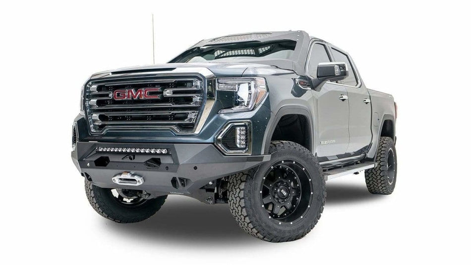 Fab Fours GS19 - X3951 - 1 GMC Sierra 1500 2019 - 2021 Matrix Front Bumper Winch Ready No Guard - Rugged Truck Gear