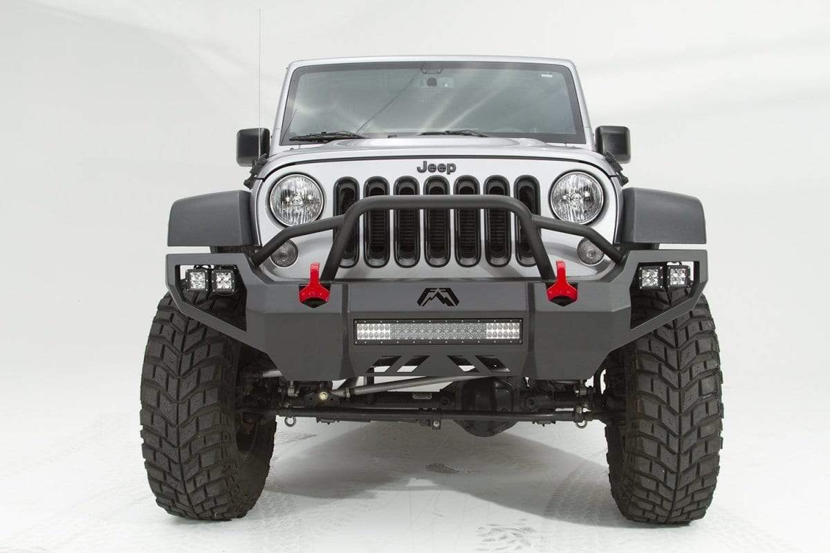 Fab Fours JK07 - D1852 - 1 Jeep Wrangler JK 2007 - 2018 Vengeance Front Bumper Pre - Runner Guard - Rugged Truck Gear