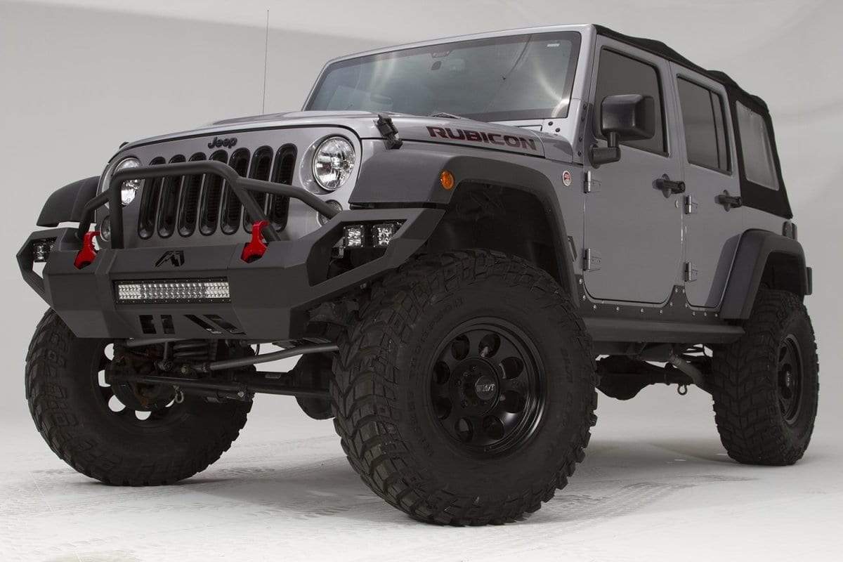 Fab Fours JK07 - D1852 - 1 Jeep Wrangler JK 2007 - 2018 Vengeance Front Bumper Pre - Runner Guard - Rugged Truck Gear