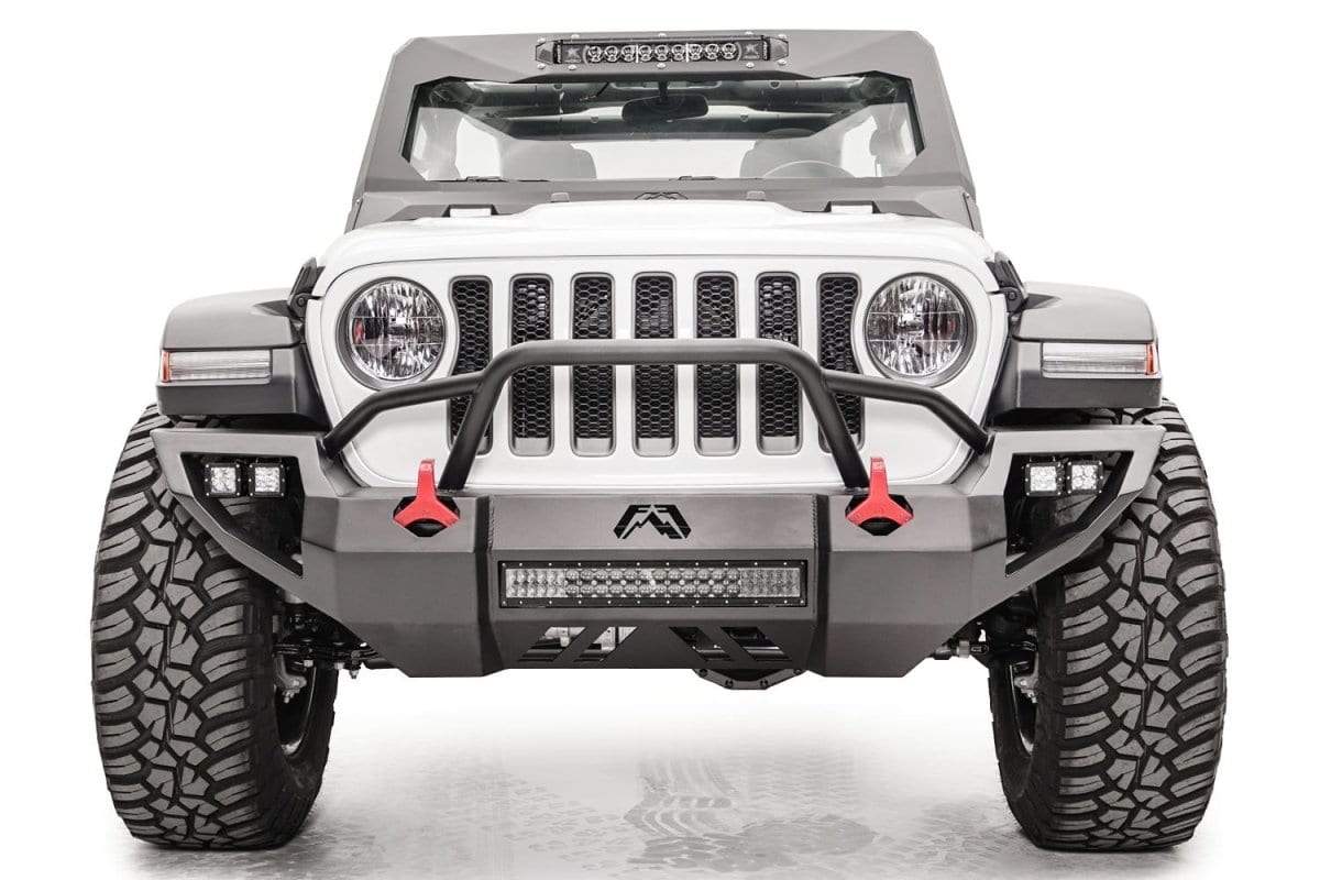 Fab Fours JL18 - D4652 - 1 Jeep Wrangler JL 2018 - 2020 Vengeance Front Bumper Pre - Runner Guard - Rugged Truck Gear