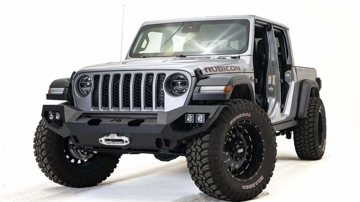 Fab Fours JL18 - X4651 - 1 Jeep JL Rubicon 2018 - 2023 Matrix Front Bumper Winch Ready No Guard - Rugged Truck Gear