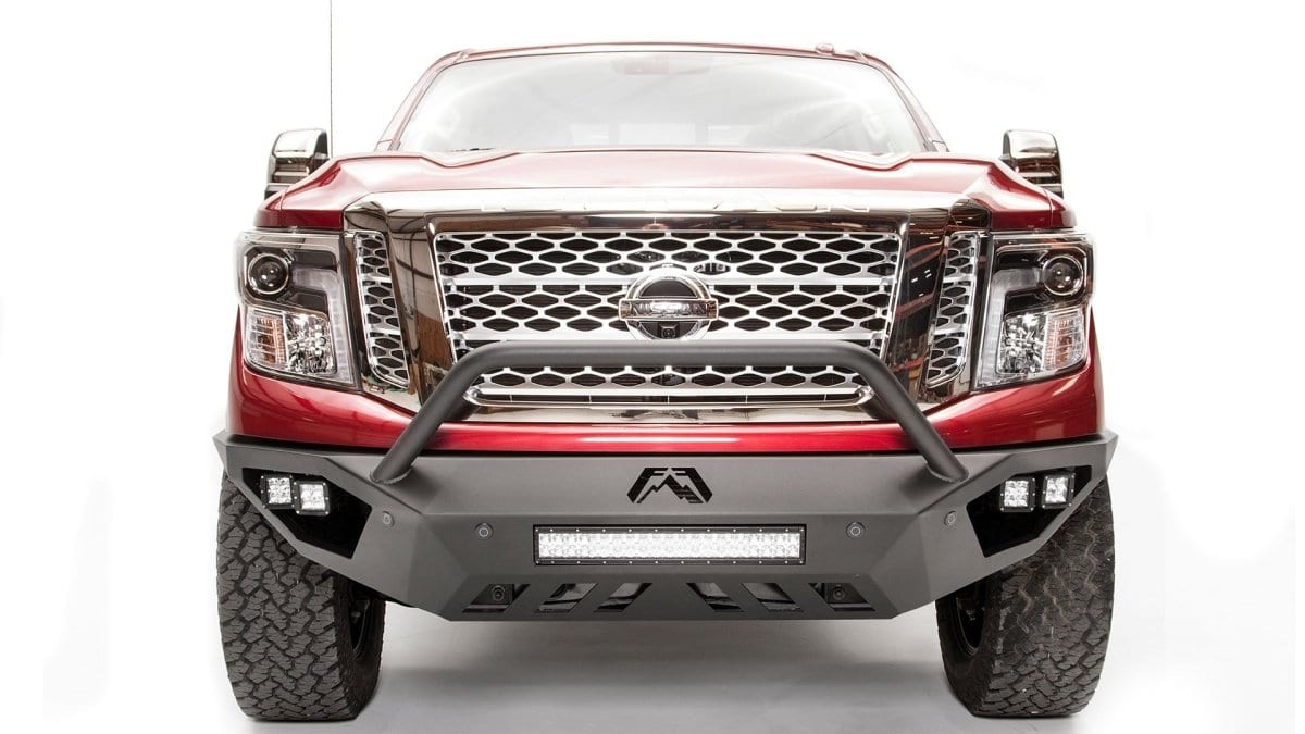 Fab Fours NT16 - D3752 - 1 Nissan Titan XD 2016 - 2020 Vengeance Front Bumper Pre - Runner Guard - Rugged Truck Gear