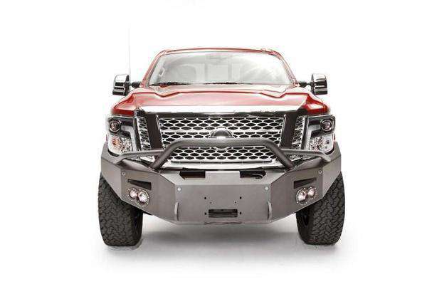 Fab Fours NT16 - F3752 - 1 Nissan Titan XD 2016 - 2020 Premium Front Bumper Winch Ready Pre - Runner Guard - Rugged Truck Gear