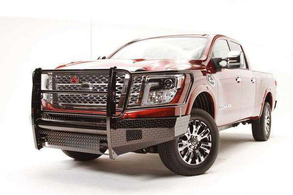 Fab Fours NT16-K3760-1 Nissan Titan XD 2016-2020 Black Steel Front Bumper Full Guard-BumperStock