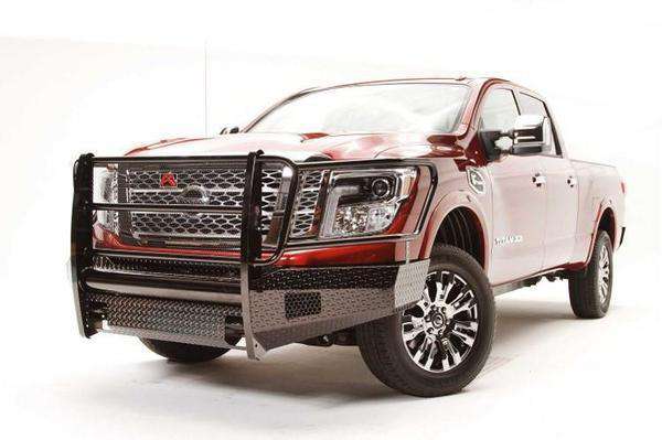 Fab Fours NT16 - K3760 - 1 Nissan Titan XD 2016 - 2020 Black Steel Front Bumper Full Guard - Rugged Truck Gear