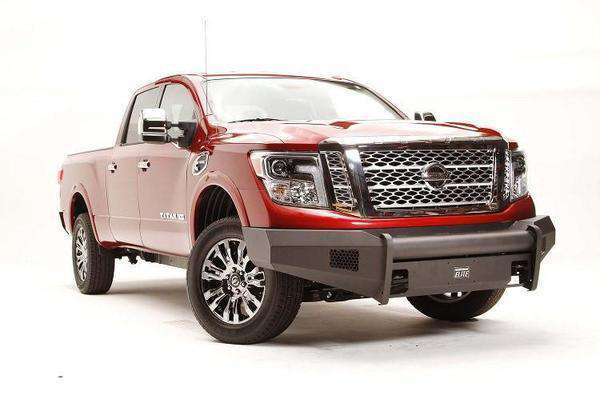 Fab Fours NT16-R3761-1 Nissan Titan XD 2016-2020 Black Steel Elite Front Bumper No Guard-BumperStock