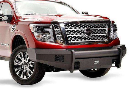 Fab Fours NT16-R3761-1 Nissan Titan XD 2016-2020 Black Steel Elite Front Bumper No Guard-BumperStock