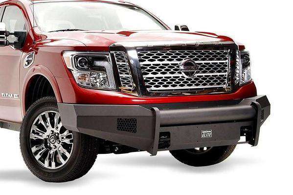 Fab Fours NT16 - R3761 - 1 Nissan Titan XD 2016 - 2020 Black Steel Elite Front Bumper No Guard - Rugged Truck Gear