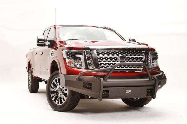 Fab Fours NT16 - R3762 - 1 Nissan Titan XD 2016 - 2020 Black Steel Elite Front Bumper Pre - Runner Guard - Rugged Truck Gear