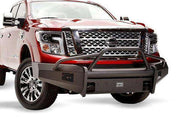 Fab Fours NT16 - R3762 - 1 Nissan Titan XD 2016 - 2020 Black Steel Elite Front Bumper Pre - Runner Guard - Rugged Truck Gear