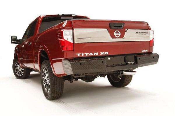 Fab Fours NT16 - T3750 - 1 Nissan Titan XD 2016 - 2020 Black Steel Rear Bumper - Rugged Truck Gear