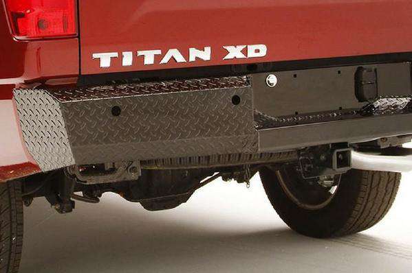 Fab Fours NT16 - T3750 - 1 Nissan Titan XD 2016 - 2020 Black Steel Rear Bumper - Rugged Truck Gear