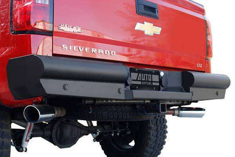 Fab Fours NT16-U3750-1 Nissan Titan XD 2016-2020 Black Steel Elite Rear Bumper-BumperStock