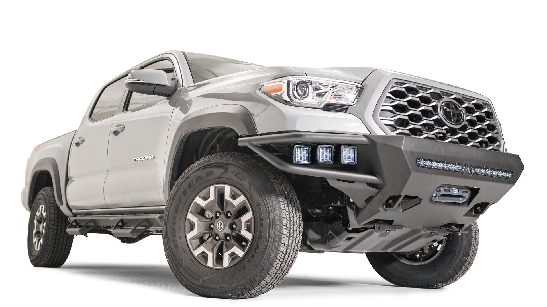 Fab Fours TB16 - 01 - 1 Toyota Tacoma 2016 - 2022 Ultra Light Hybrid Front Winch Bumper No Guard - Rugged Truck Gear