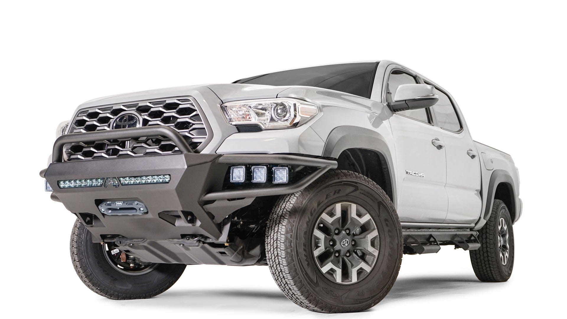 Fab Fours TB16 - 02 - 1 Toyota Tacoma 2016 - 2022 Ultra Light Hybrid Front Winch Bumper Pre - Runner Guard - Rugged Truck Gear