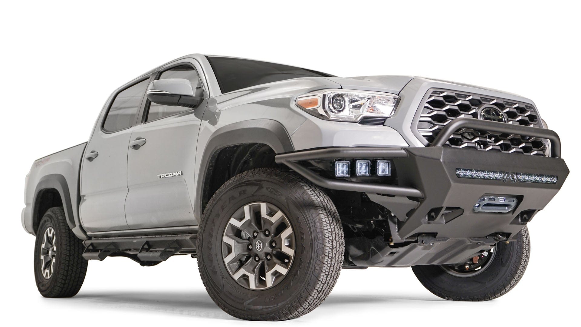 Fab Fours TB16 - 02 - 1 Toyota Tacoma 2016 - 2022 Ultra Light Hybrid Front Winch Bumper Pre - Runner Guard - Rugged Truck Gear