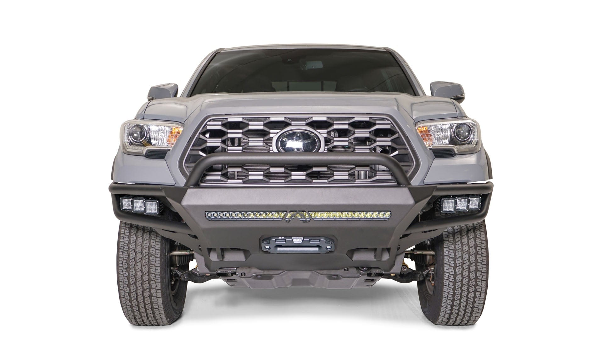 Fab Fours TB16 - 02 - 1 Toyota Tacoma 2016 - 2022 Ultra Light Hybrid Front Winch Bumper Pre - Runner Guard - Rugged Truck Gear