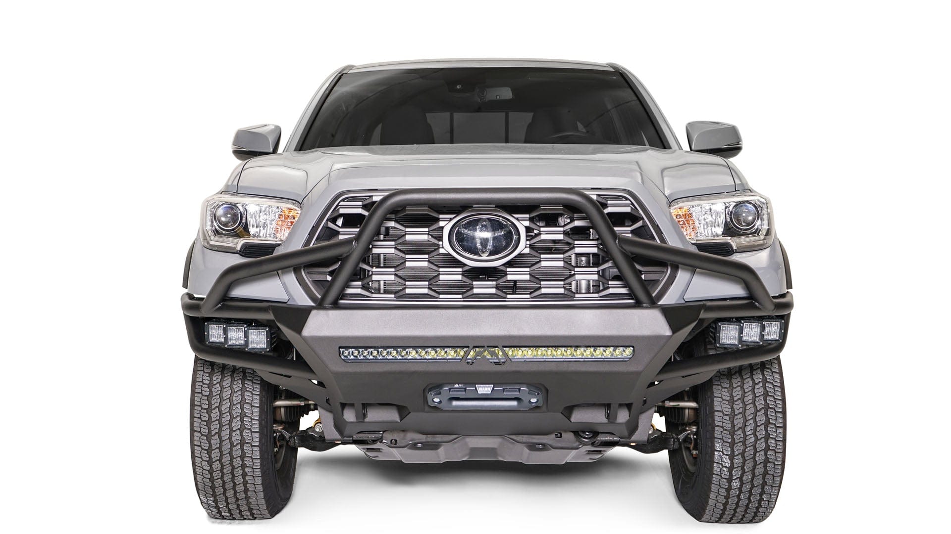 Fab Fours TB16 - 03 - 1 Toyota Tacoma 2016 - 2022 Ultra Light Hybrid Front Winch Bumper High Pre - Runner Guard - Rugged Truck Gear