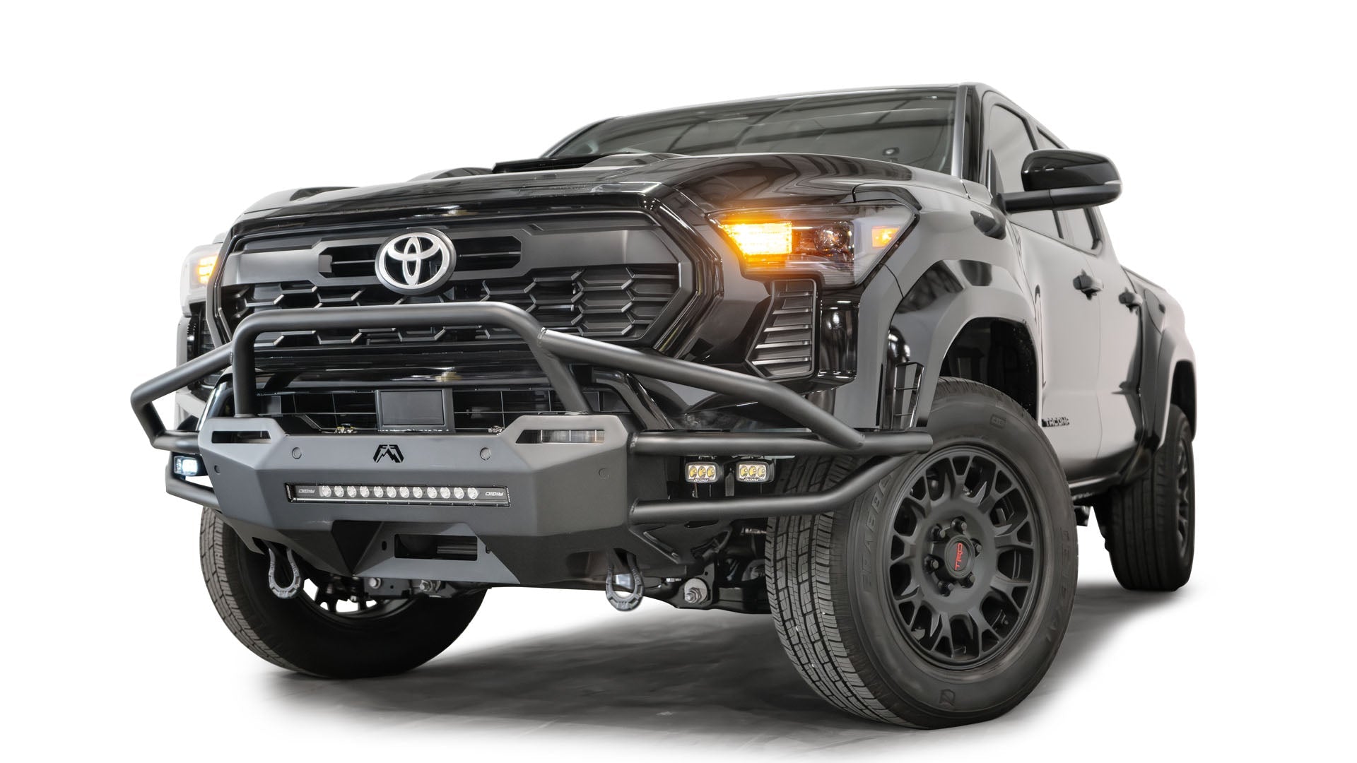 Fab Fours TB24 - 02 - 1 2024 - 2025 Toyota Tacoma Front Winch Bumper Pre - Runner Guard - Rugged Truck Gear