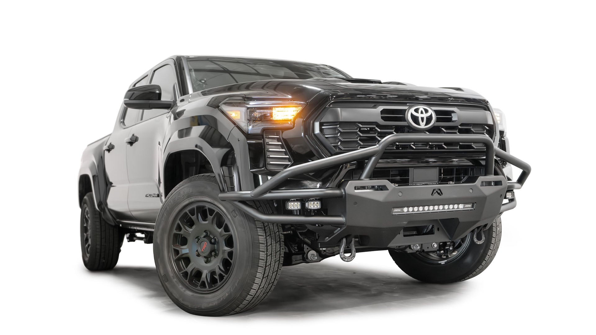 Fab Fours TB24 - 02 - 1 2024 - 2025 Toyota Tacoma Front Winch Bumper Pre - Runner Guard - Rugged Truck Gear