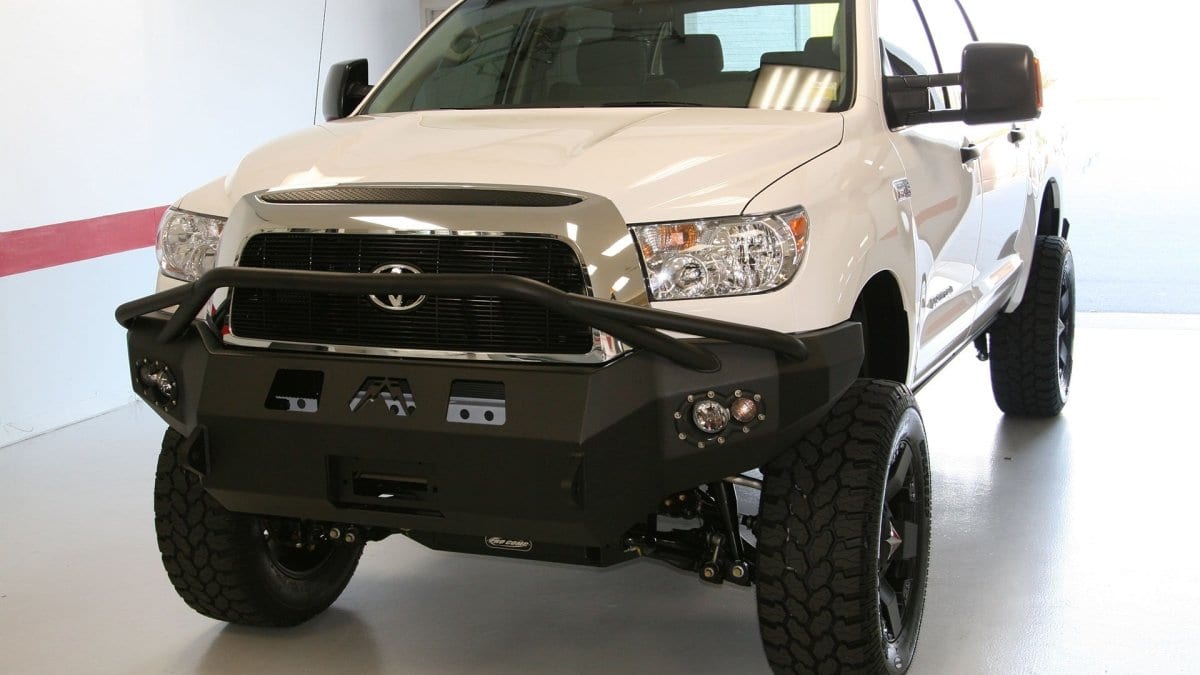 Fab Fours TT07 - H1852 - 1 Toyota Tundra 2007 - 2013 Premium Front Bumper Winch Ready Pre - Runner Guard - Rugged Truck Gear