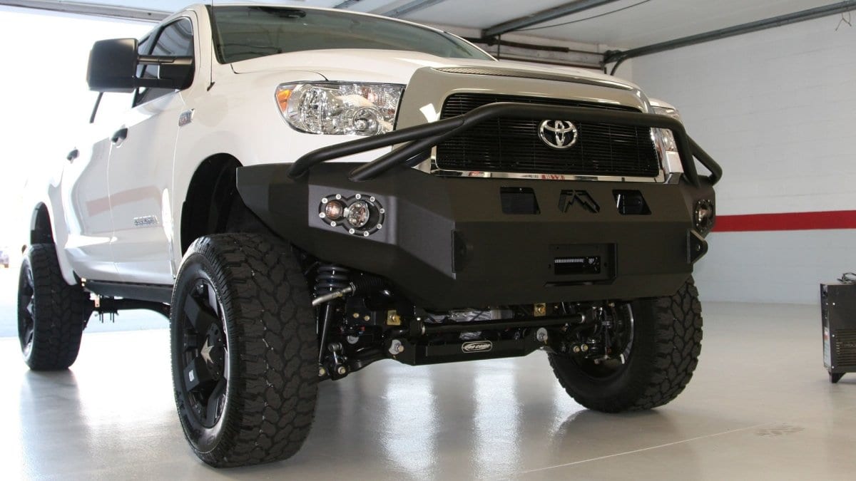Fab Fours TT07 - H1852 - 1 Toyota Tundra 2007 - 2013 Premium Front Bumper Winch Ready Pre - Runner Guard - Rugged Truck Gear
