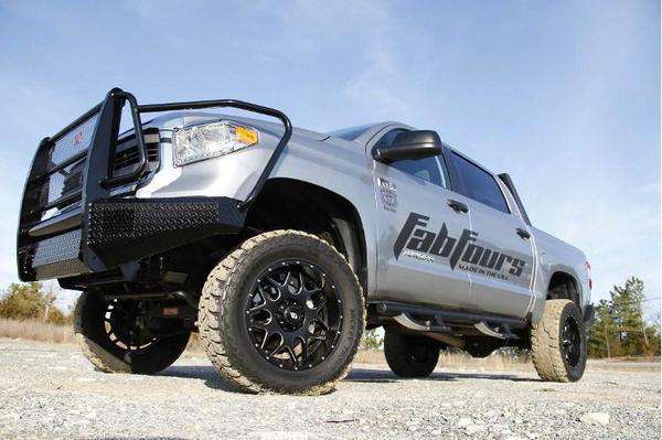 Fab Fours TT07 - K1860 - 1 Toyota Tundra 2007 - 2013 Black Steel Front Bumper Full Guard - Rugged Truck Gear