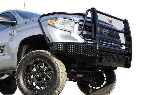 Fab Fours TT07 - K1860 - 1 Toyota Tundra 2007 - 2013 Black Steel Front Bumper Full Guard - Rugged Truck Gear