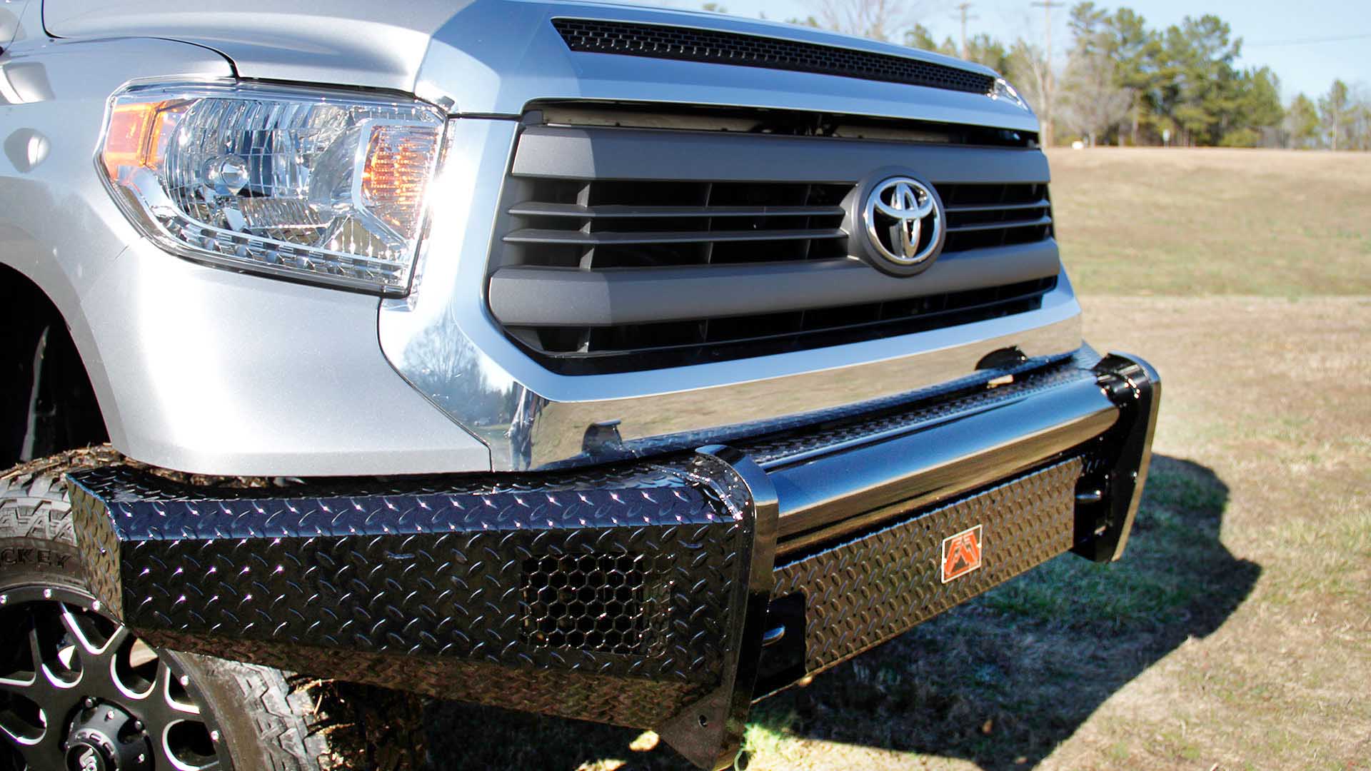 Fab Fours TT07 - K1861 - 1 Toyota Tundra 2007 - 2013 Black Steel Front Bumper No Guard - Rugged Truck Gear