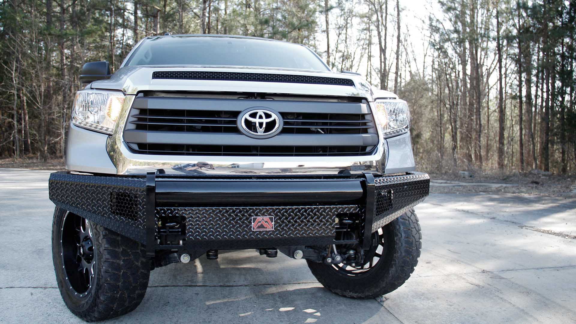 Fab Fours TT07 - K1861 - 1 Toyota Tundra 2007 - 2013 Black Steel Front Bumper No Guard - Rugged Truck Gear