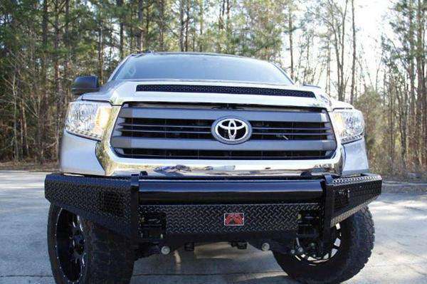 Fab Fours TT07-K1861-1 Toyota Tundra 2007-2013 Black Steel Front Bumper No Guard-BumperStock