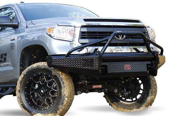 Fab Fours TT07 - K1862 - 1 Toyota Tundra 2007 - 2013 Black Steel Front Bumper Pre - Runner Guard - Rugged Truck Gear