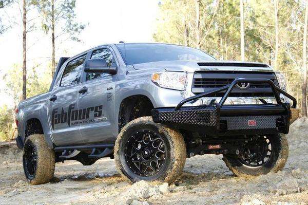Fab Fours TT07 - K1862 - 1 Toyota Tundra 2007 - 2013 Black Steel Front Bumper Pre - Runner Guard - Rugged Truck Gear