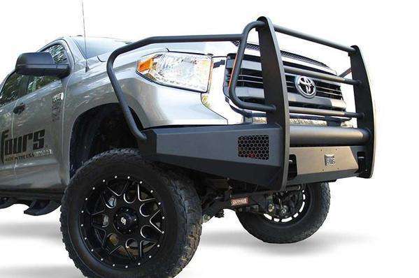 Fab Fours TT07 - R1860 - 1 Toyota Tundra 2007 - 2013 Black Steel Elite Front Bumper Full Guard - Rugged Truck Gear