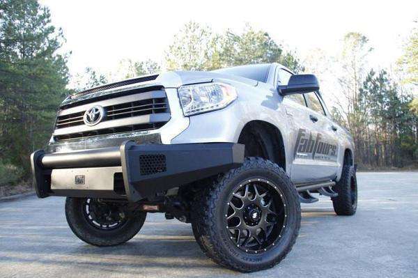 Fab Fours TT07 - R1861 - 1 Toyota Tundra 2007 - 2013 Black Steel Elite Front Bumper No Guard - Rugged Truck Gear