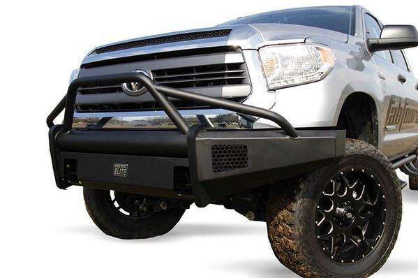 Fab Fours TT07 - R1862 - 1 Toyota Tundra 2007 - 2013 Black Steel Elite Front Bumper Pre - Runner Guard - Rugged Truck Gear