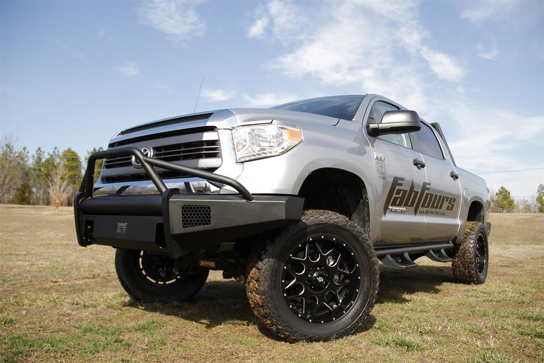 Fab Fours TT07-R1862-1 Toyota Tundra 2007-2013 Black Steel Elite Front Bumper Pre-Runner Guard - Rugged Truck Gear