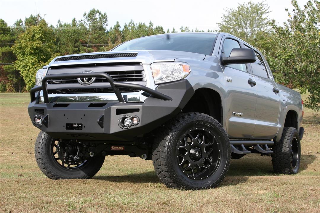Fab Fours TT14-H2852-1 Toyota Tundra 2014-2021 Premium Front Bumper Winch Ready Pre-Runner Guard - Rugged Truck Gear