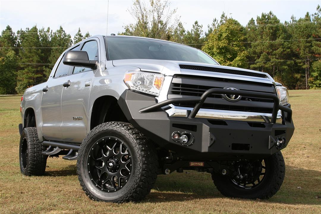 Fab Fours TT14-H2852-1 Toyota Tundra 2014-2021 Premium Front Bumper Winch Ready Pre-Runner Guard - Rugged Truck Gear