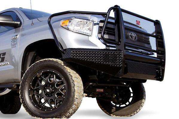 Fab Fours TT14 - K2860 - 1 Toyota Tundra 2014 - 2021 Black Steel Front Bumper Full Guard - Rugged Truck Gear