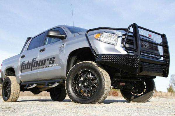 Fab Fours TT14 - K2860 - 1 Toyota Tundra 2014 - 2021 Black Steel Front Bumper Full Guard - Rugged Truck Gear