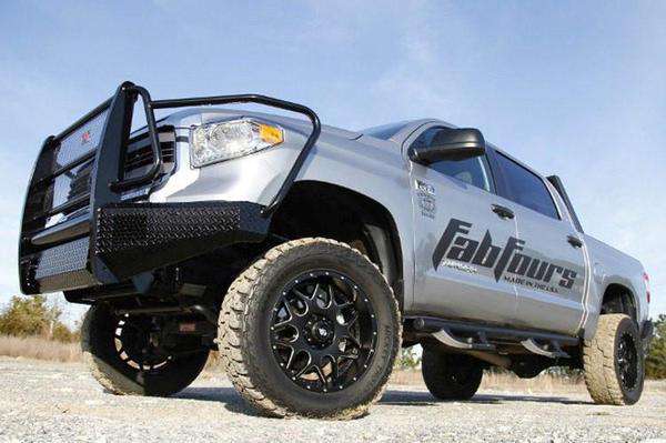 Fab Fours TT14 - K2860 - 1 Toyota Tundra 2014 - 2021 Black Steel Front Bumper Full Guard - Rugged Truck Gear