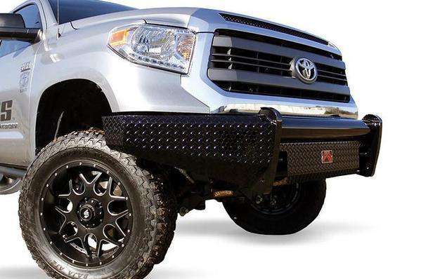 Fab Fours TT14 - K2861 - 1 Toyota Tundra 2014 - 2021 Black Steel Front Bumper No Guard - Rugged Truck Gear