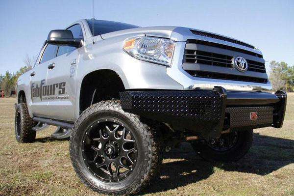 Fab Fours TT14-K2861-1 Toyota Tundra 2014-2021 Black Steel Front Bumper No Guard-BumperStock