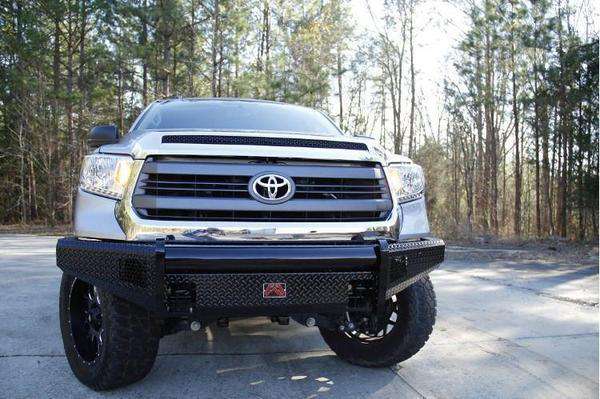 Fab Fours TT14-K2861-1 Toyota Tundra 2014-2021 Black Steel Front Bumper No Guard-BumperStock