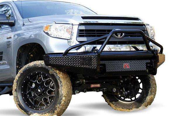 Fab Fours TT14 - K2862 - 1 Toyota Tundra 2014 - 2021 Black Steel Front Bumper Pre - Runner Guard - Rugged Truck Gear