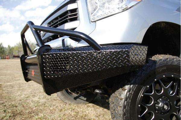 Fab Fours TT14 - K2862 - 1 Toyota Tundra 2014 - 2021 Black Steel Front Bumper Pre - Runner Guard - Rugged Truck Gear