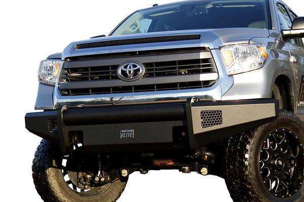 Fab Fours TT14 - R2861 - 1 Toyota Tundra 2014 - 2021 Black Steel Elite Front Bumper No Guard - Rugged Truck Gear